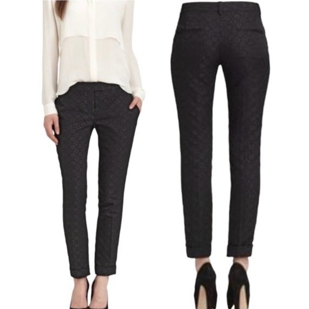 Theory | Black Marsienna Tori Black Jacquard Embroidery Tailored trousers Pants